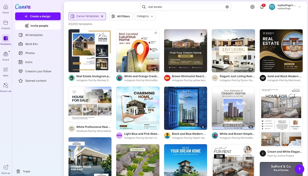 canva real estate templates